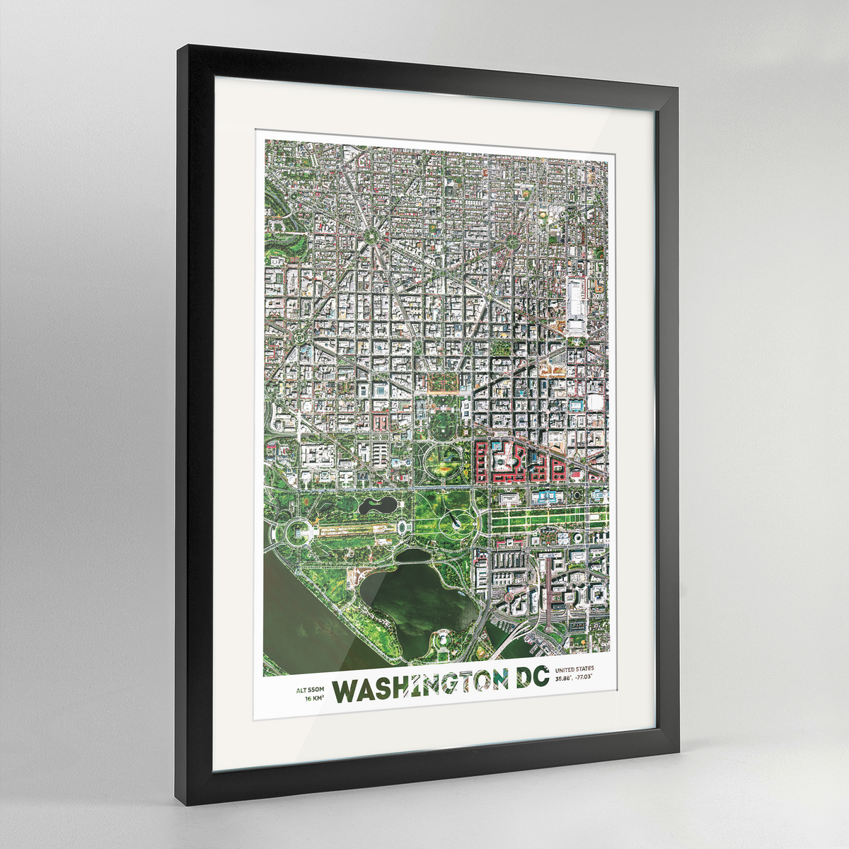 Washington DC Earth Photography Art Print - Framed