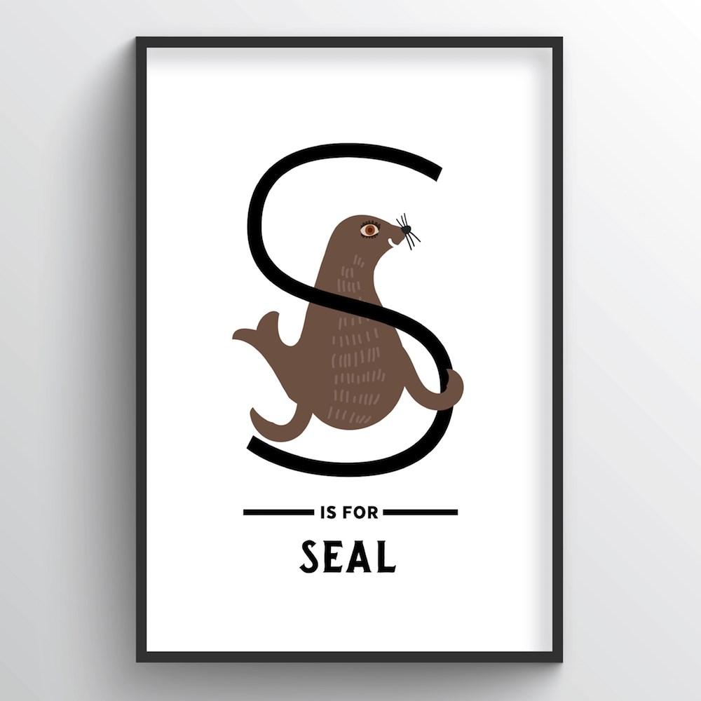 Animal Alphabet - Letter S - Point Two Design