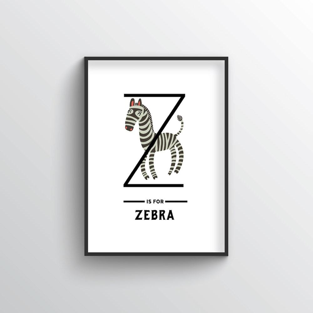 Animal Alphabet - Letter Z - Point Two Design