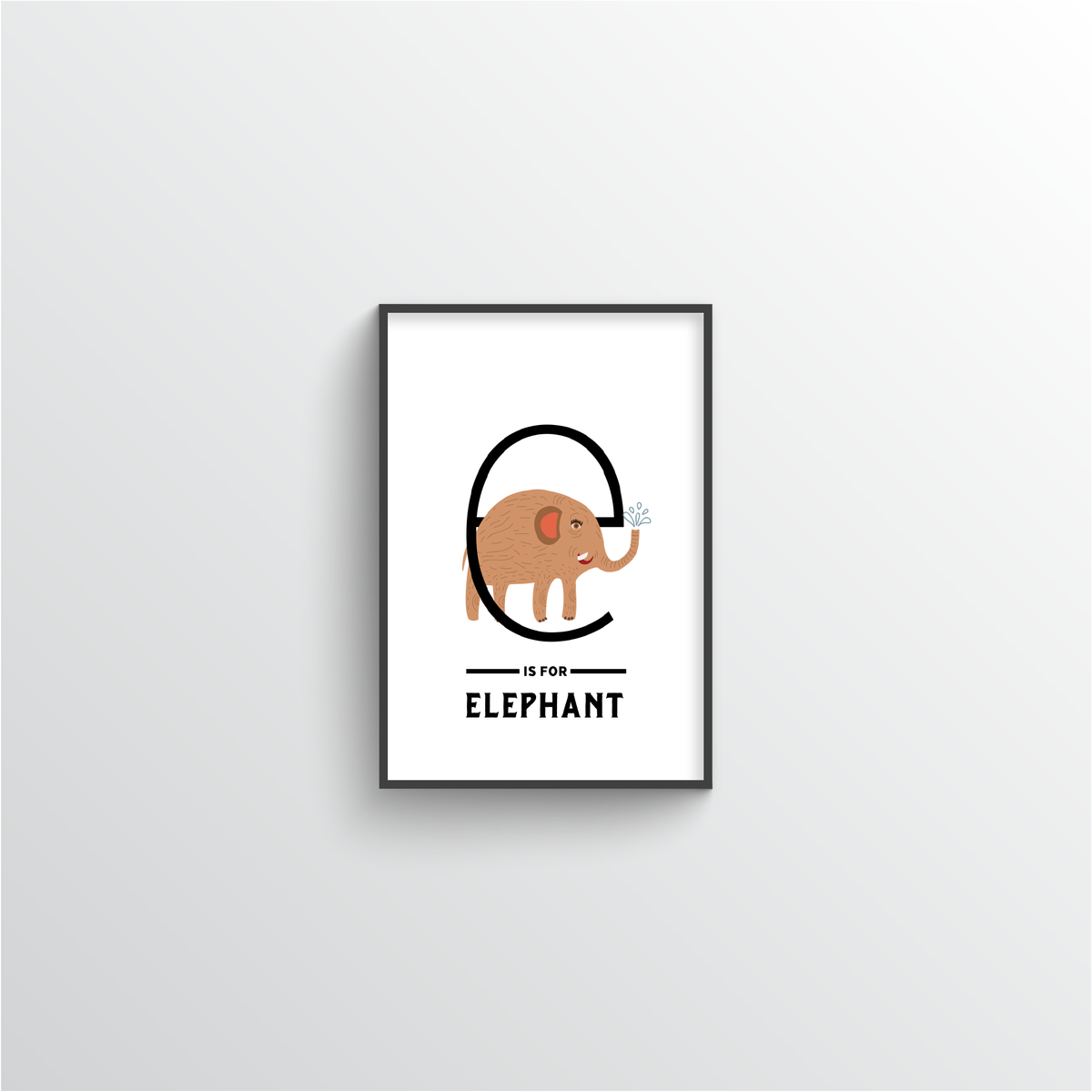 Animal Alphabet - Letter E - Point Two Design