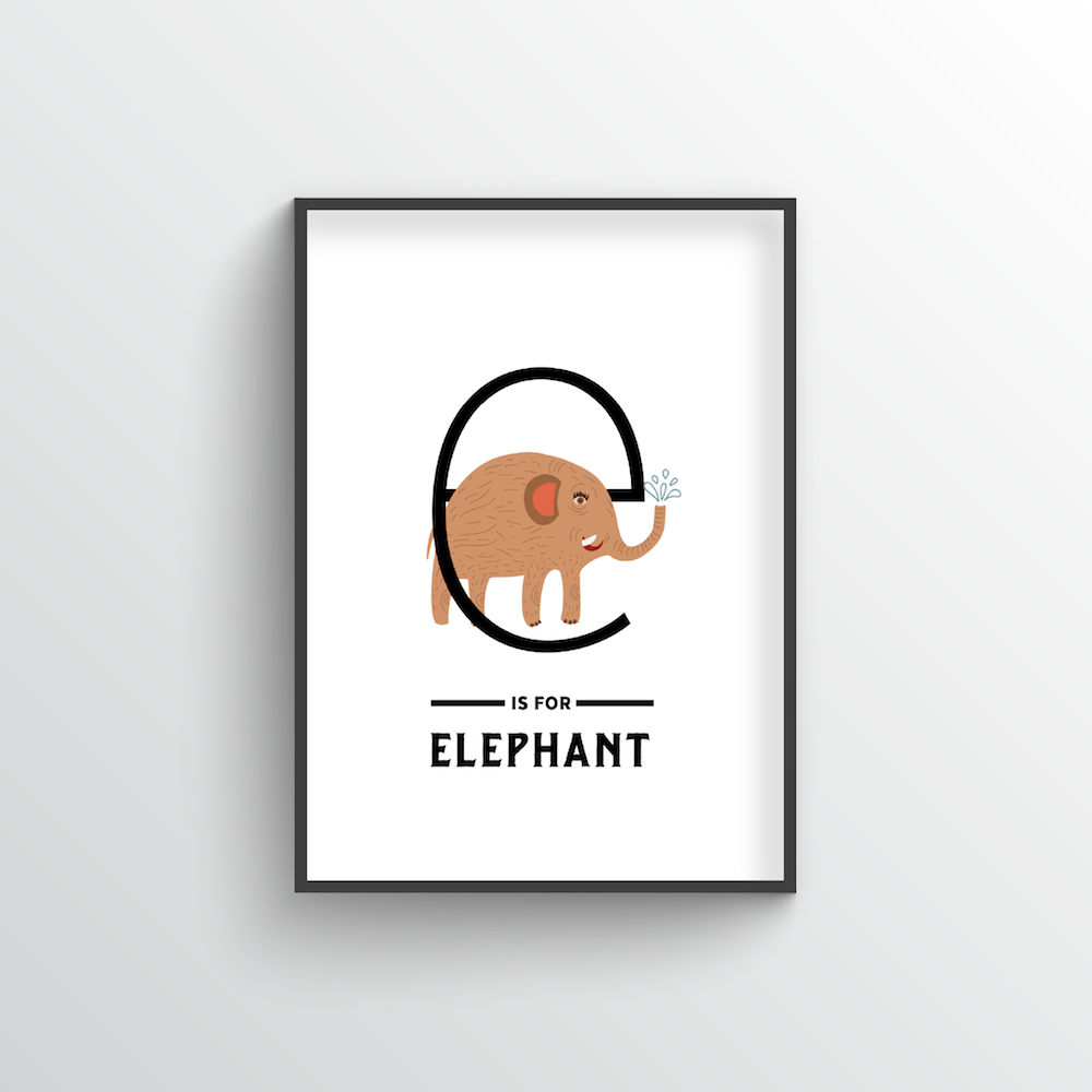 Animal Alphabet - Letter E