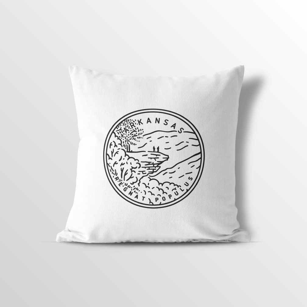 Arkansas State Crest Velveteen Throw Pillow - Point Two Design