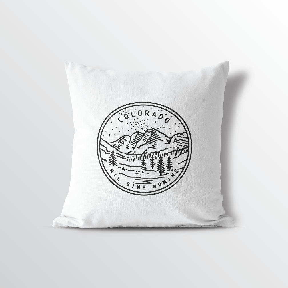 Colorado State Crest Velveteen Throw Pillow - Point Two Design