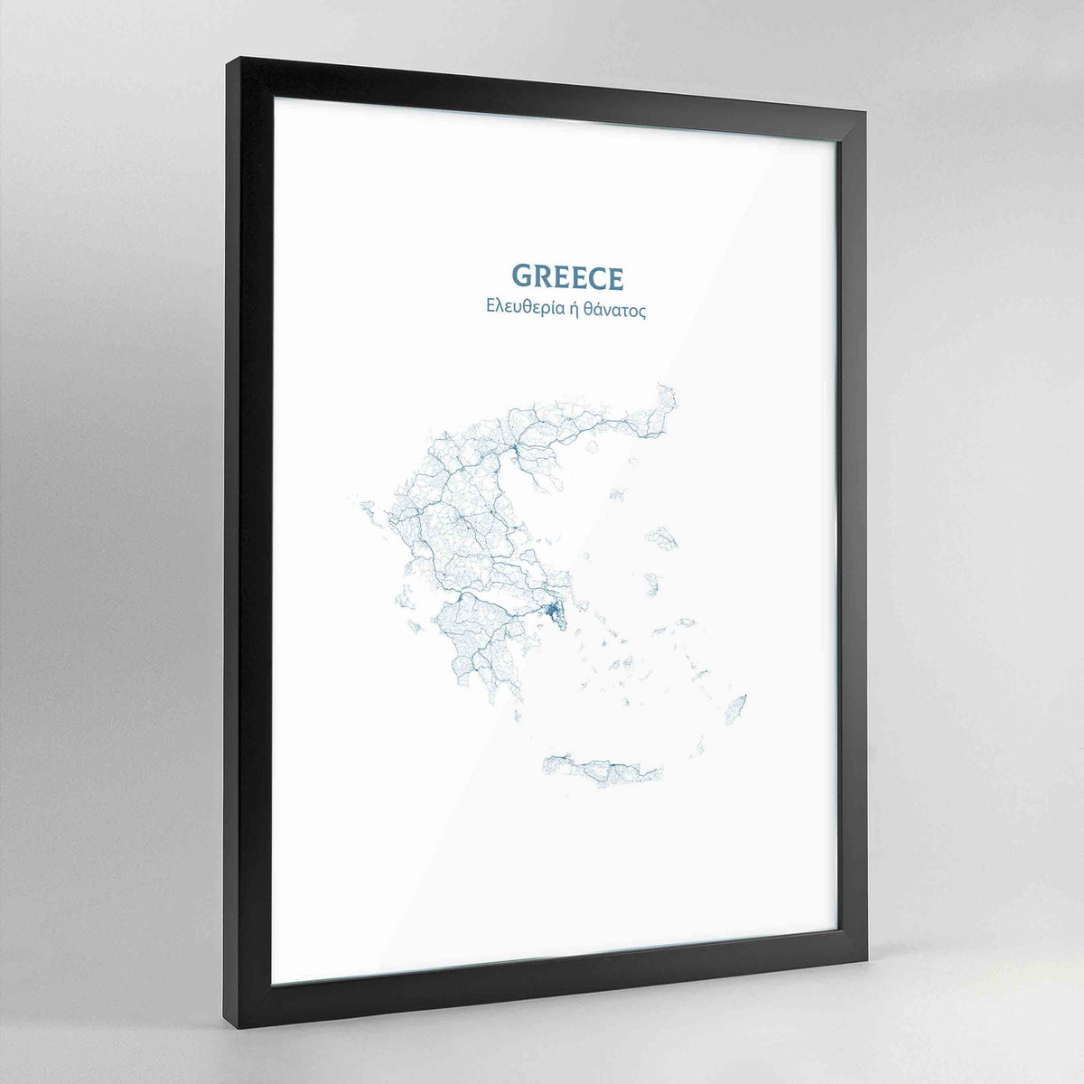 Greece - All Roads Art Print - Framed
