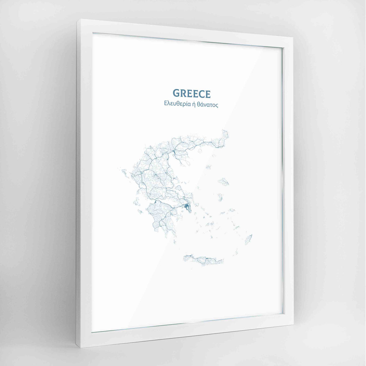 Greece - All Roads Art Print - Framed