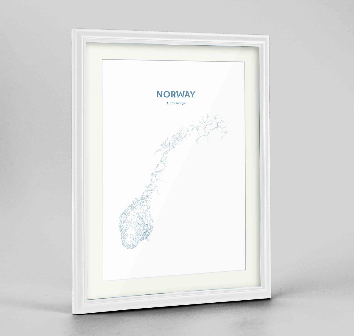 Norway - All Roads Art Print - Framed
