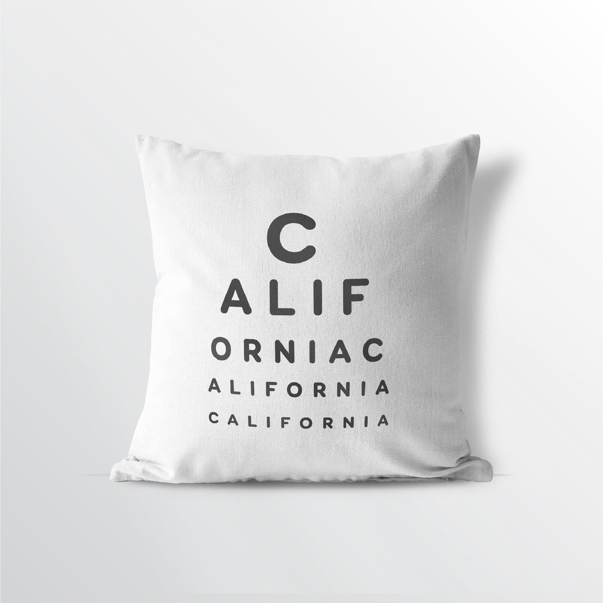 California &quot;Eye Exam&quot; Velveteen Throw Pillow - Point Two Design