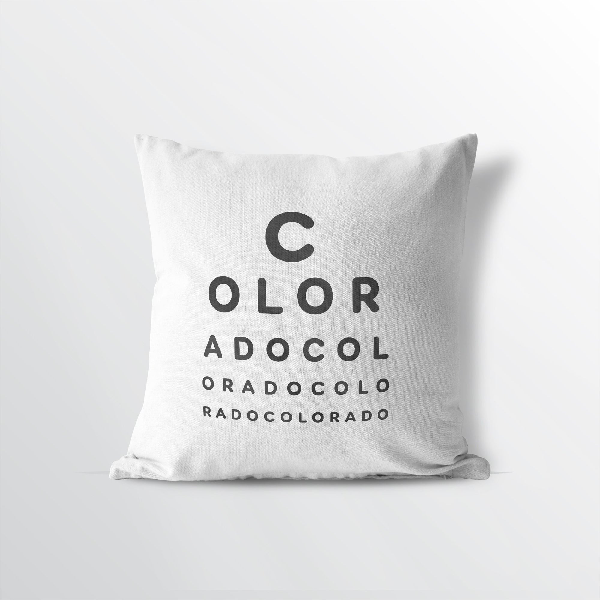 Colorado "Eye Exam" Velveteen Throw Pillow - Point Two Design