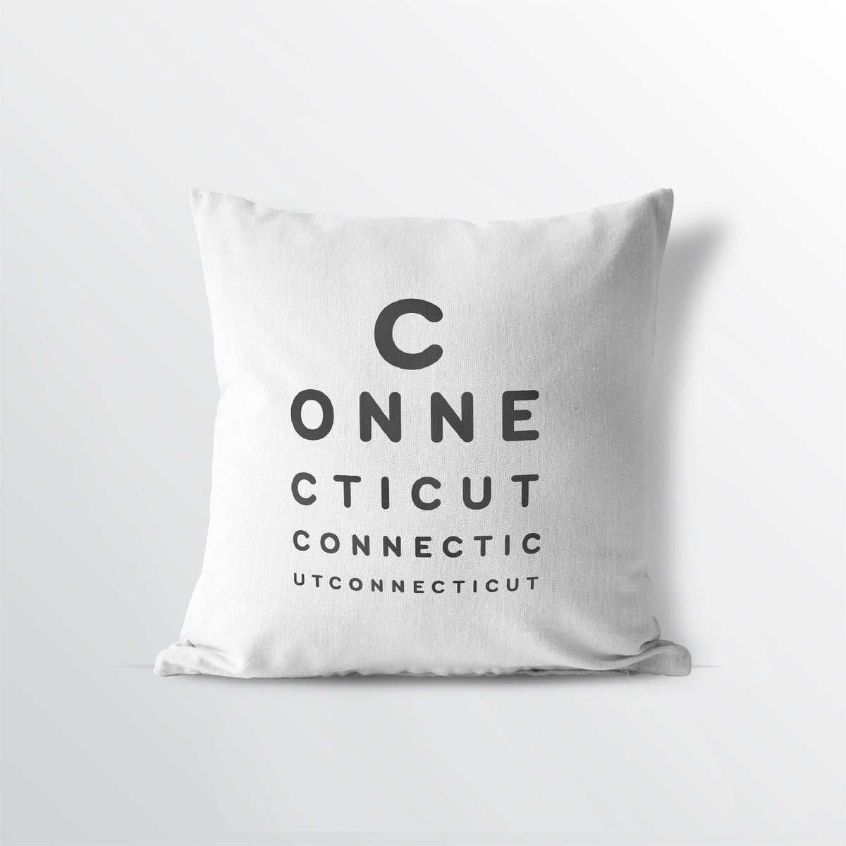 Connecticut &quot;Eye Exam&quot; Velveteen Throw Pillow - Point Two Design