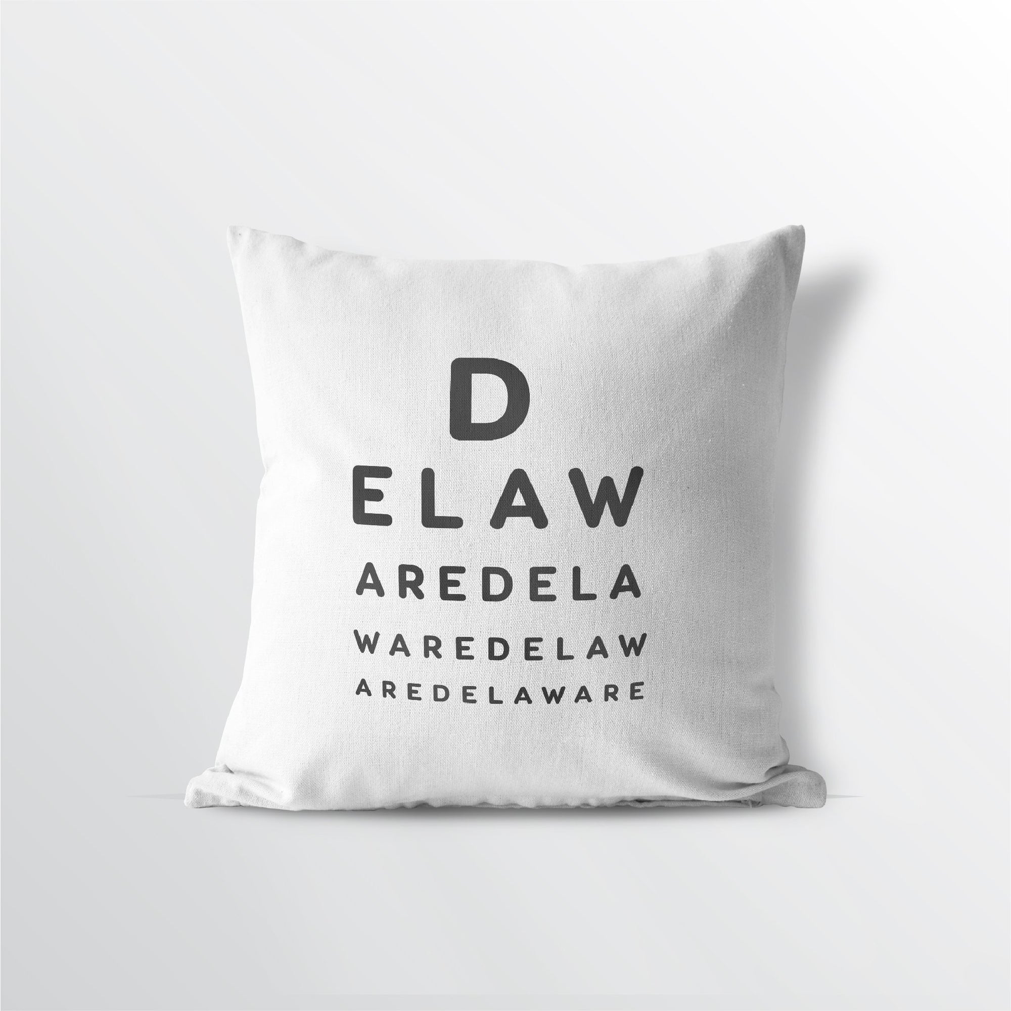 Delaware "Eye Exam" Velveteen Throw Pillow - Point Two Design