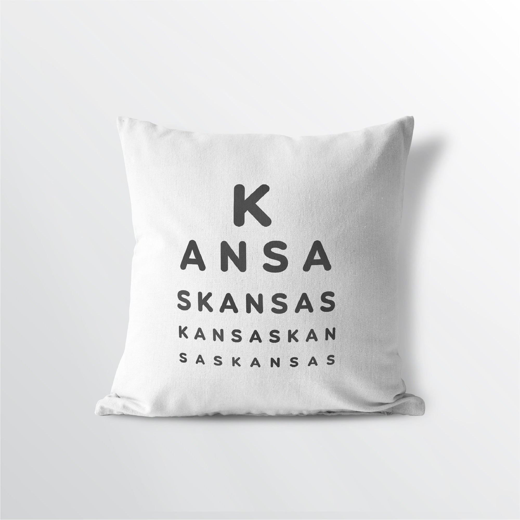 Kansas "Eye Exam" Throw Pillow