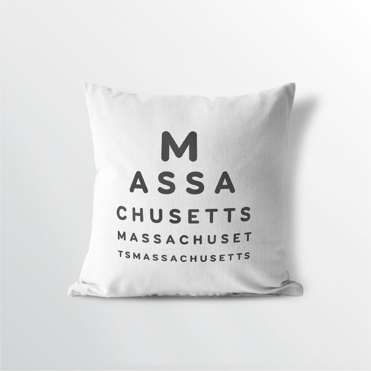Massachusetts &quot;Eye Exam&quot; Throw Pillow