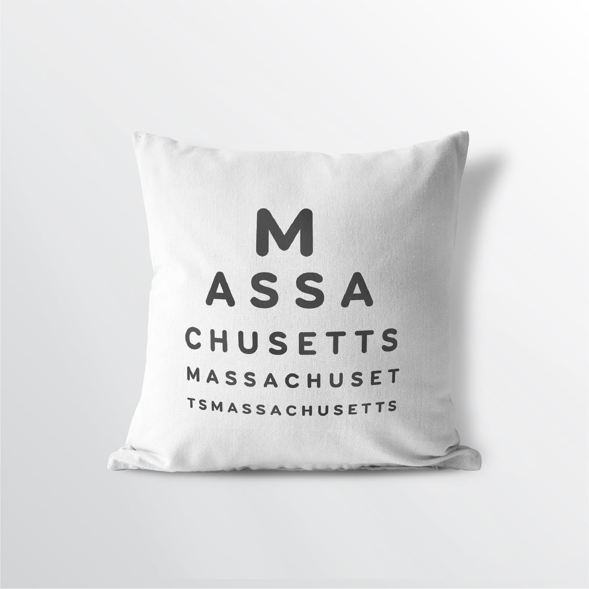 Massachusetts "Eye Exam" Throw Pillow