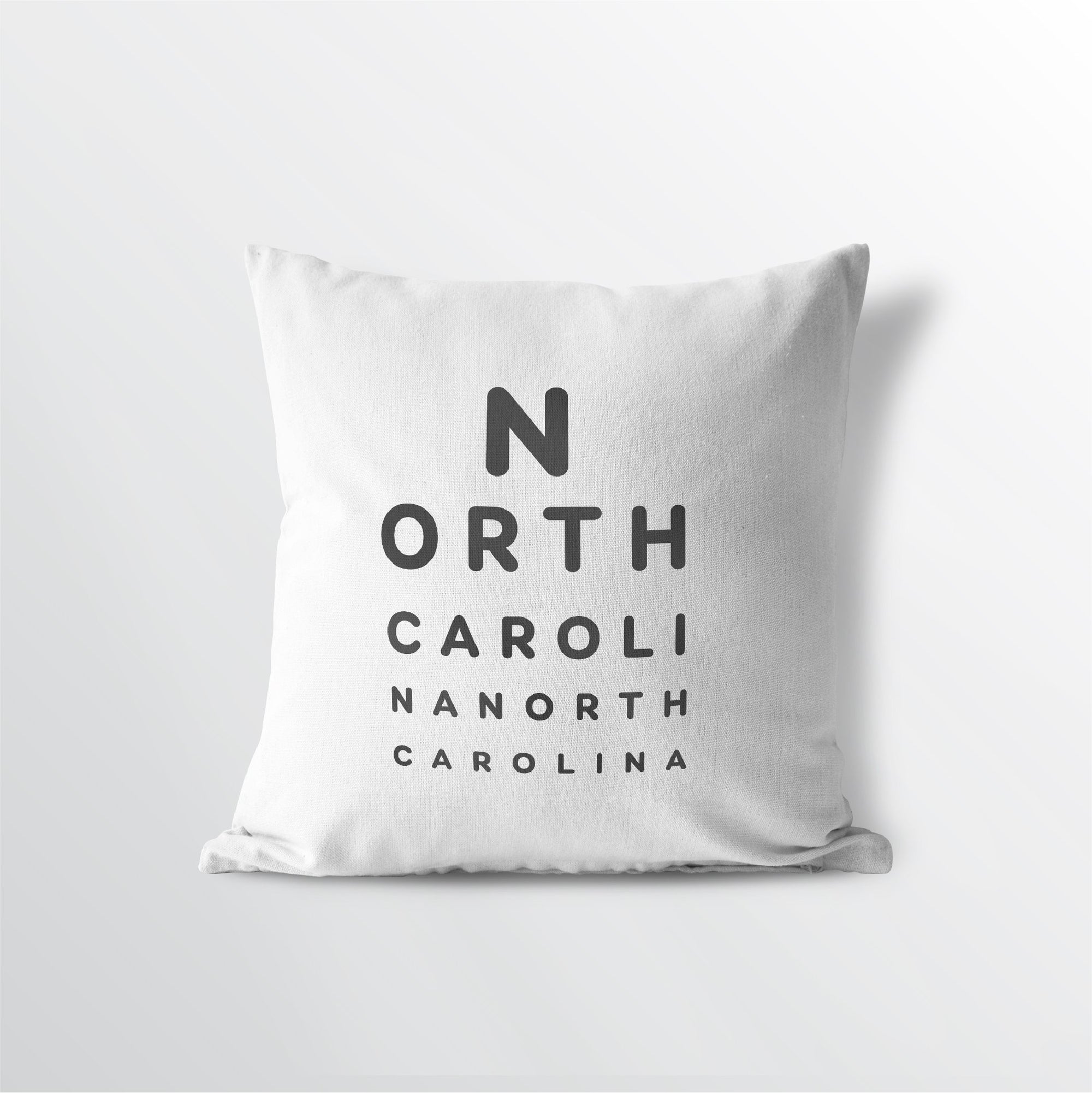 North Carolina "Eye Exam" Throw Pillow