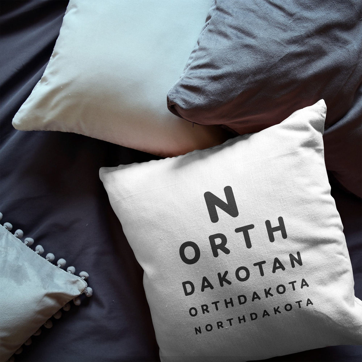 North Dakota &quot;Eye Exam&quot; Throw Pillow