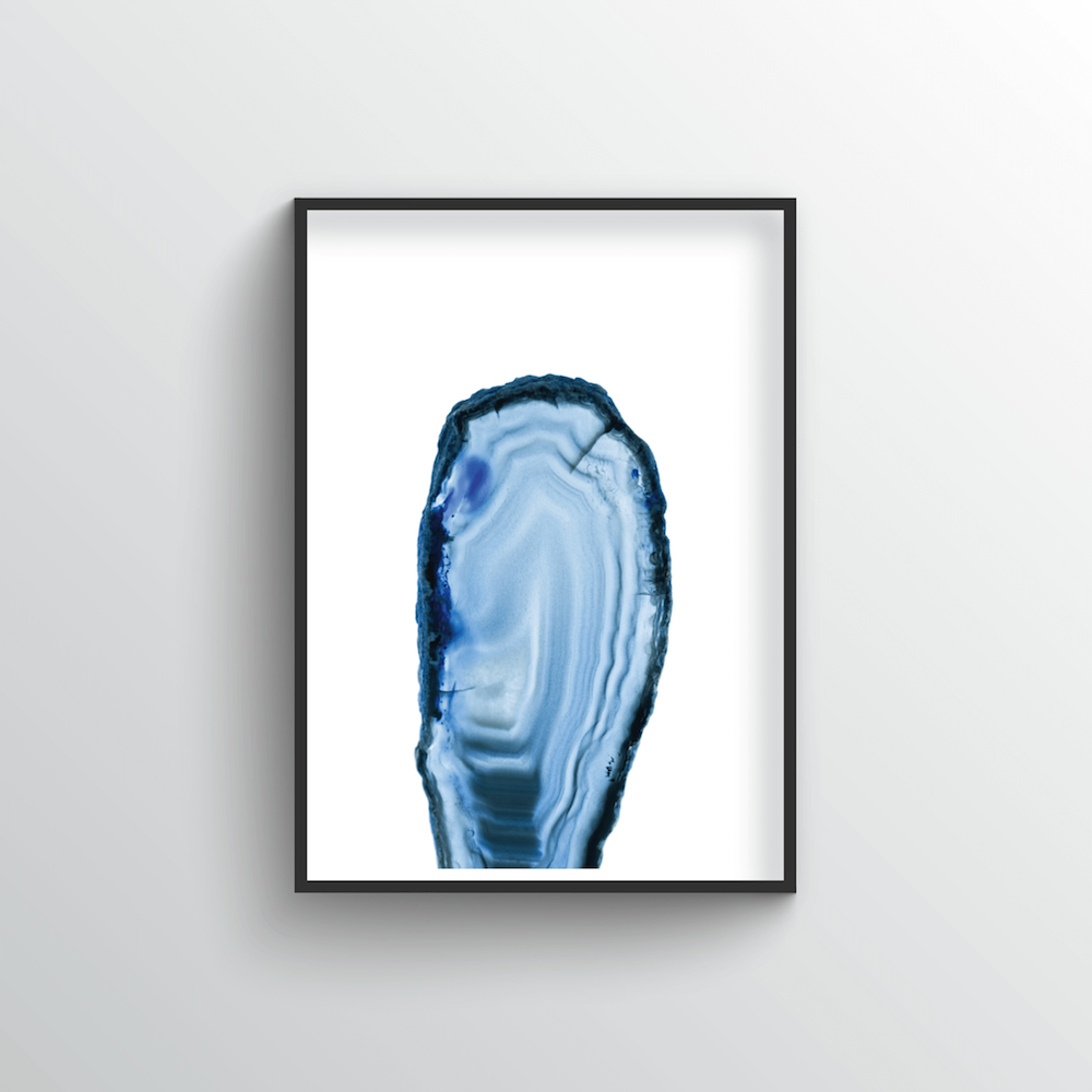 Geode Art Print - Tall blue - Point Two Design