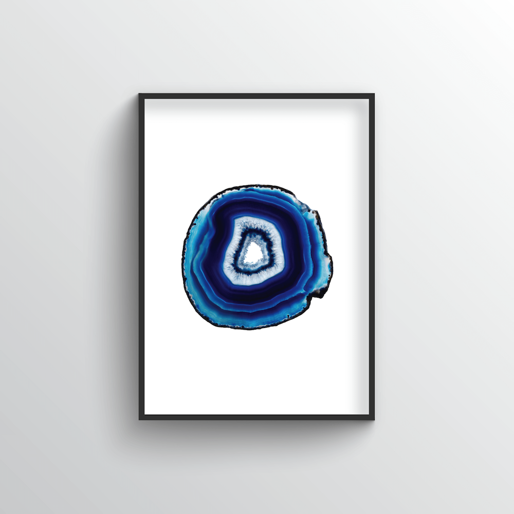 Geode Art Print - Blue - Point Two Design
