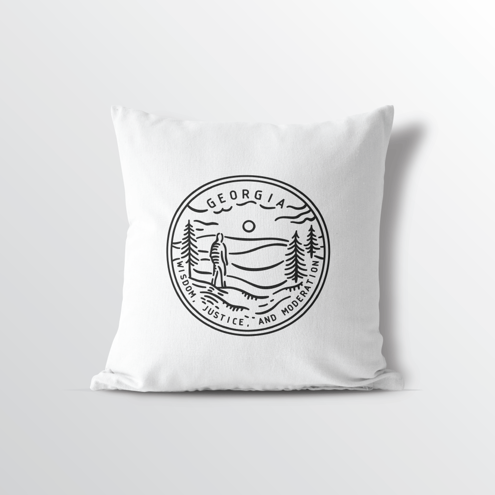 Georgia State Crest Throw Pillow - Point Two Design