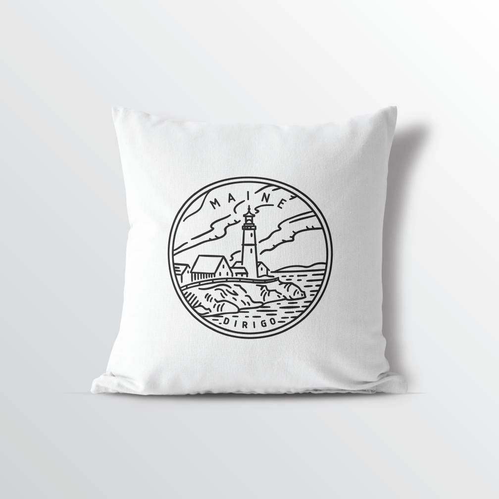 Maine State Crest Throw Pillow