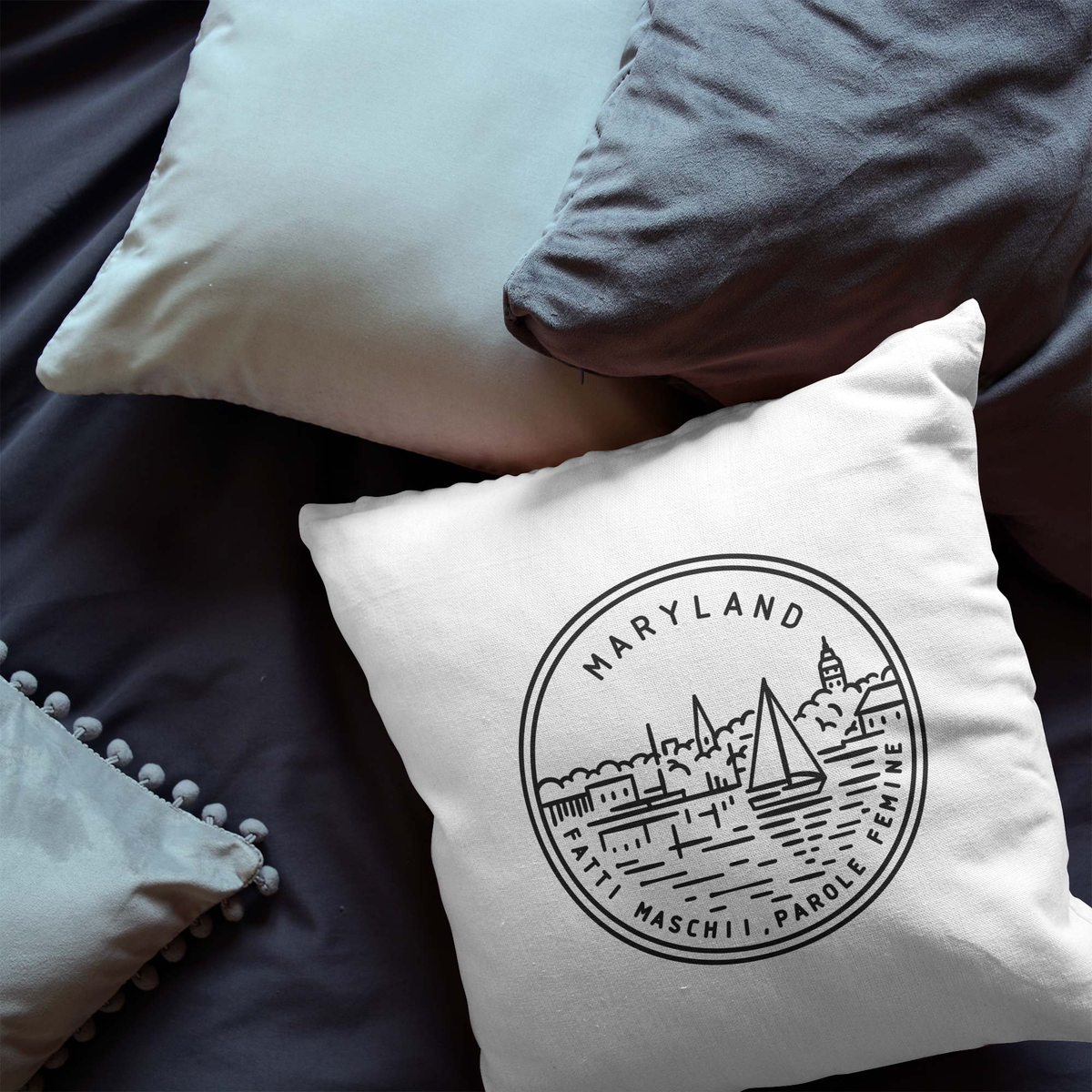 Maryland State Crest Throw Pillow