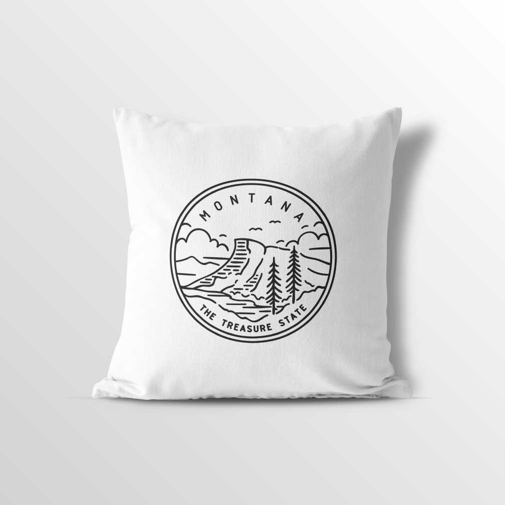 Montana State Crest Throw Pillow