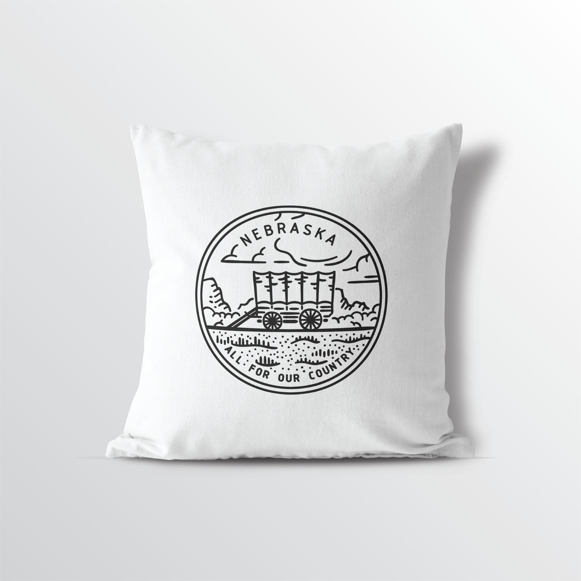 Nebraska State Crest Throw Pillow