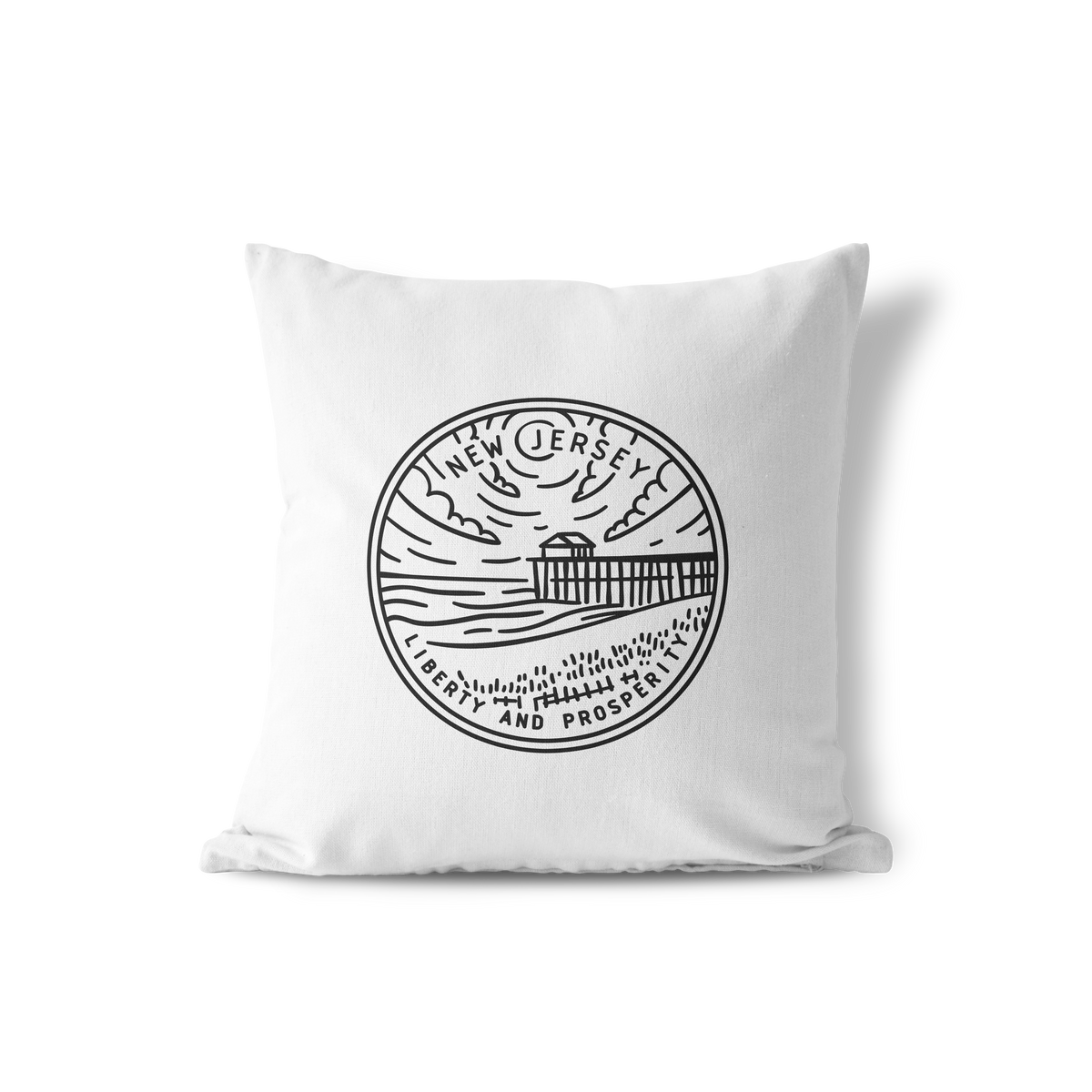 New Jersey State Crest Throw Pillow