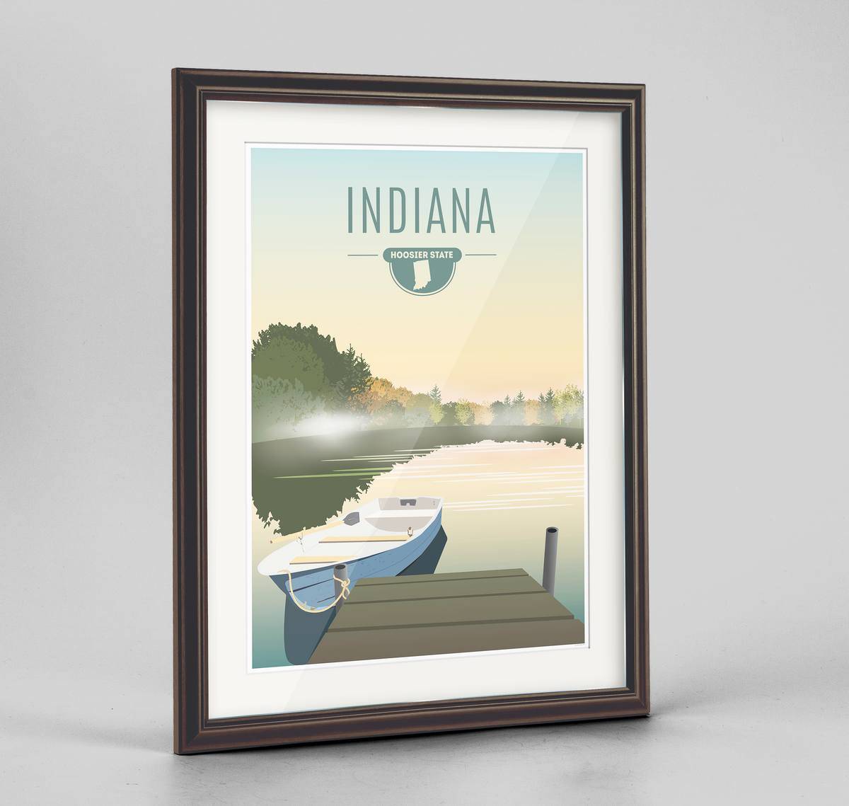 Indiana State Frame Print