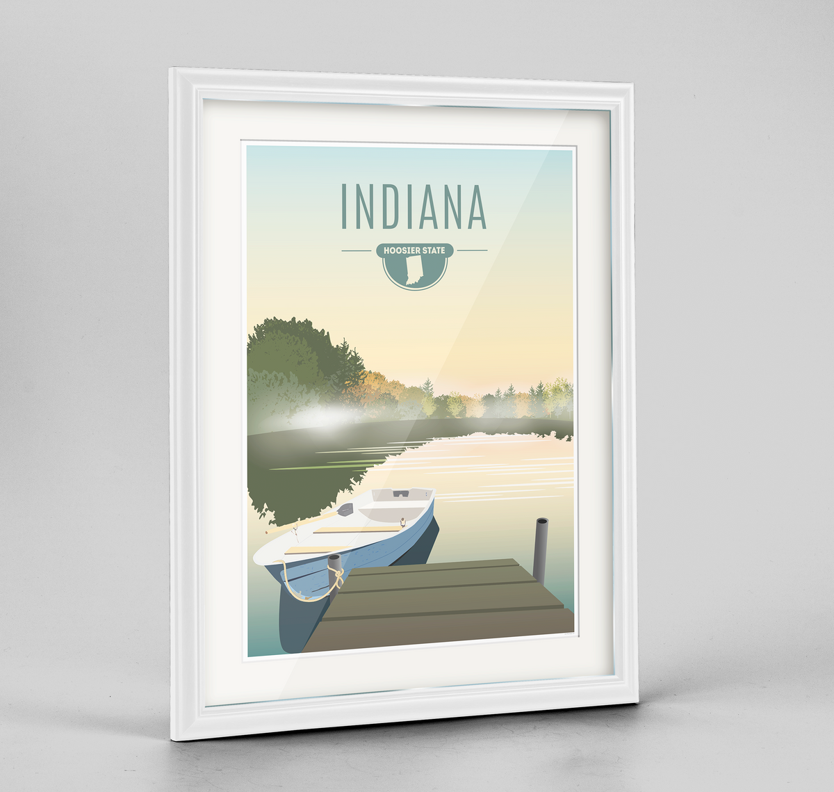 Indiana State Frame Print