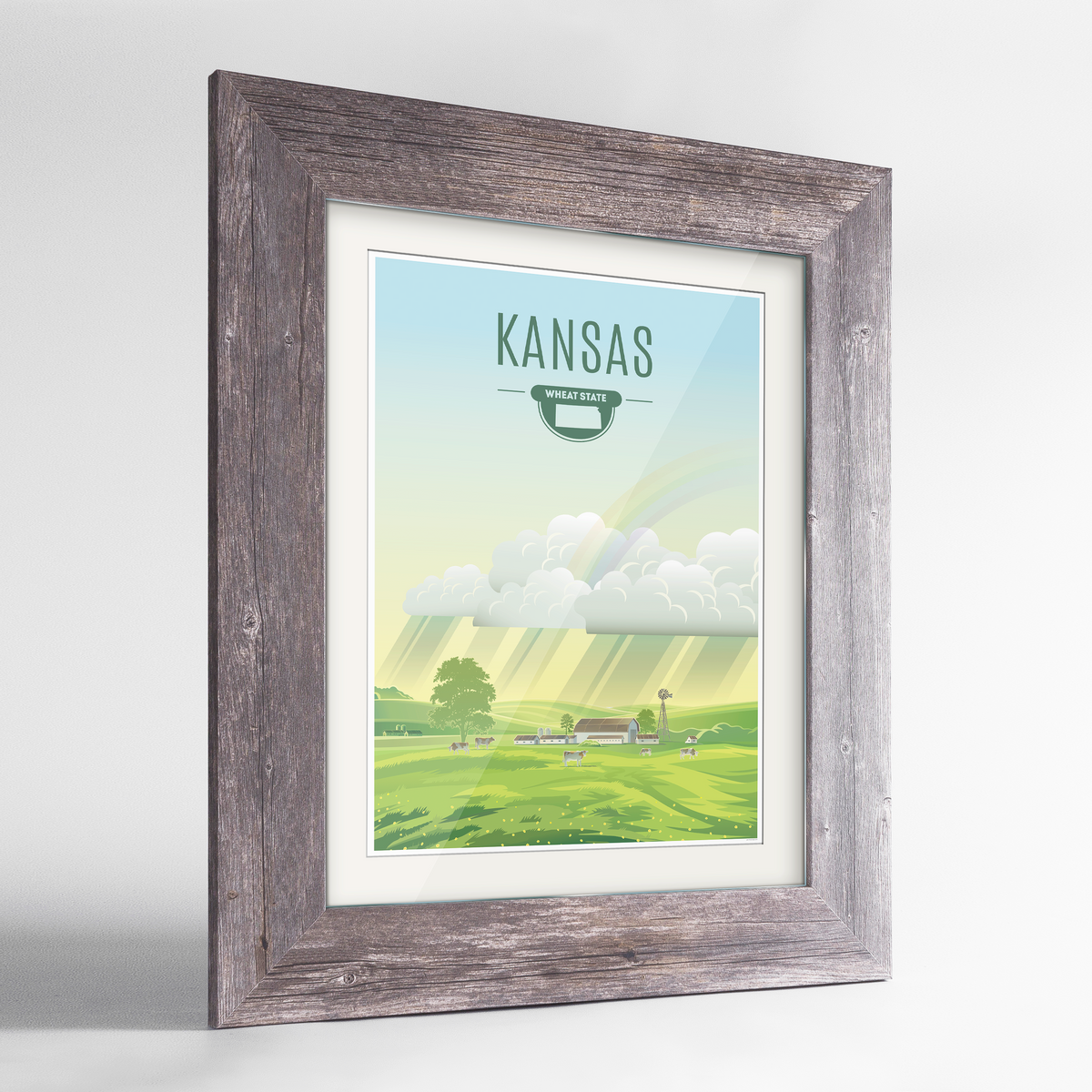 Kansas State Frame Print