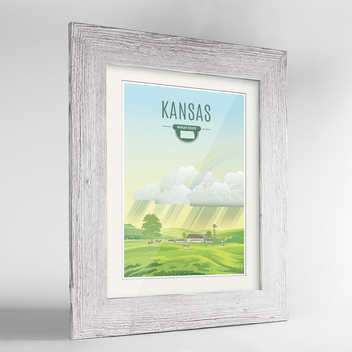 Kansas State Frame Print