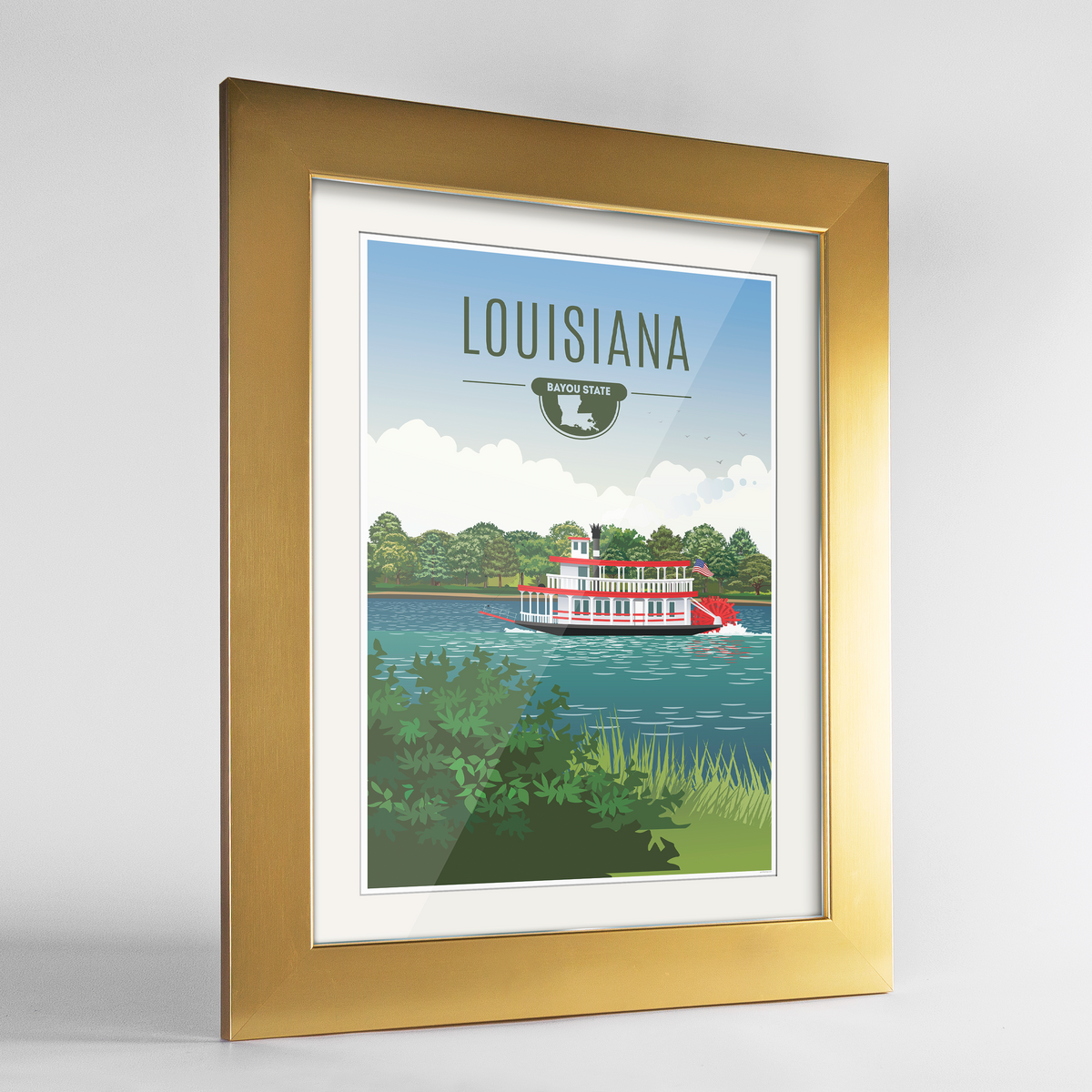 Louisiana State Frame Print