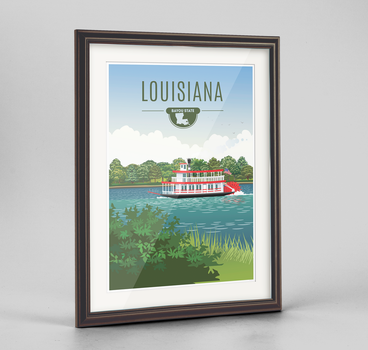 Louisiana State Frame Print