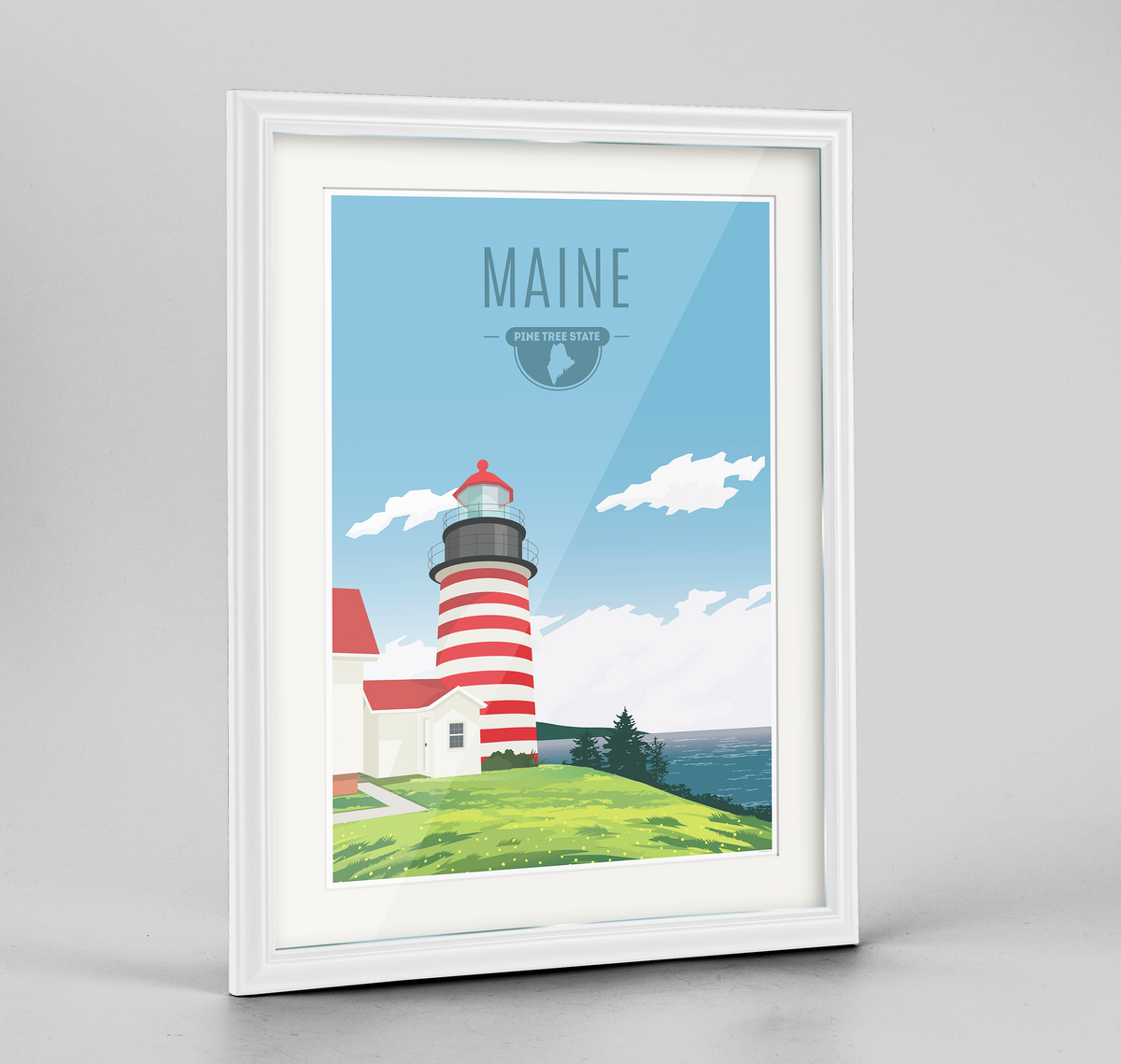 Maine State Frame Print