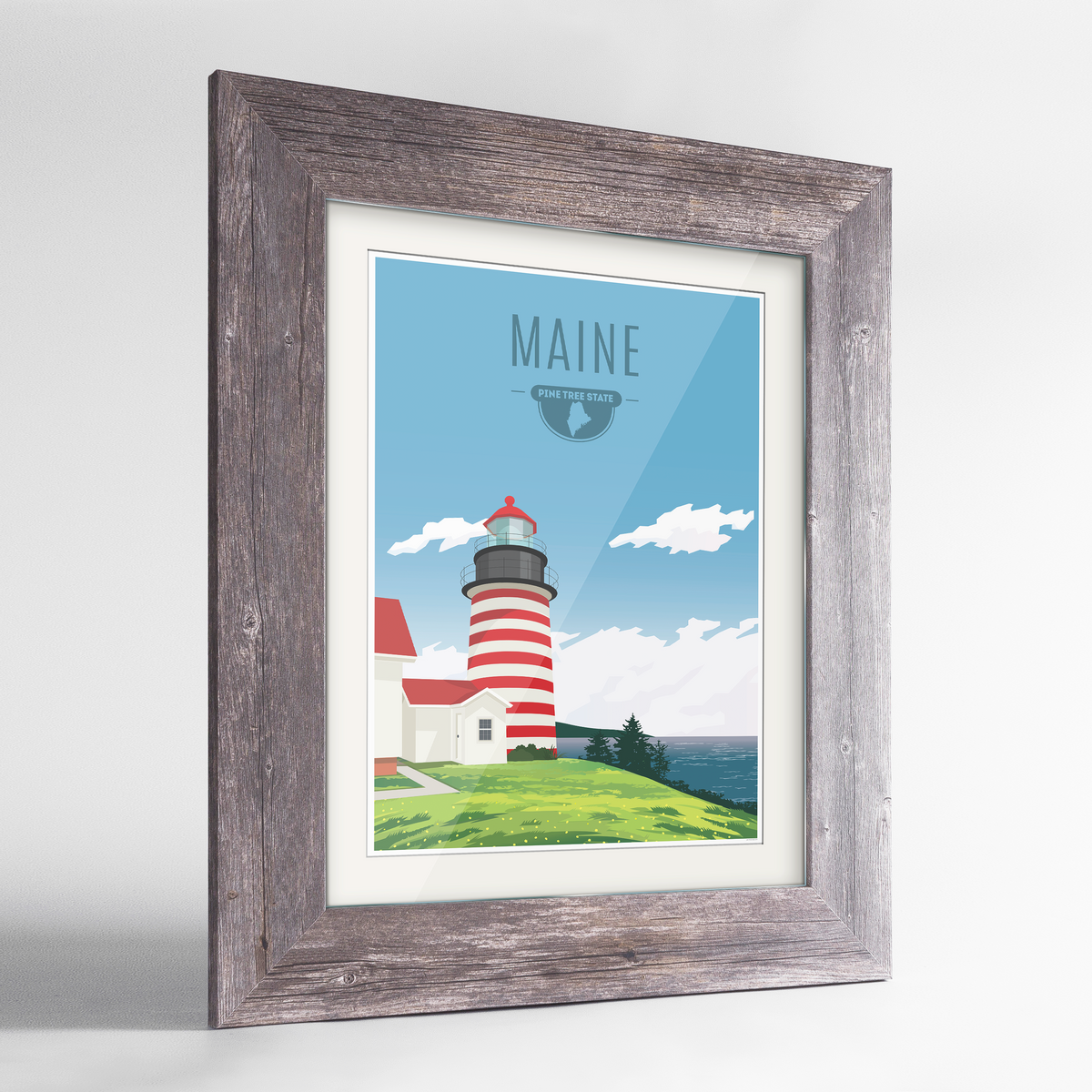 Maine State Frame Print