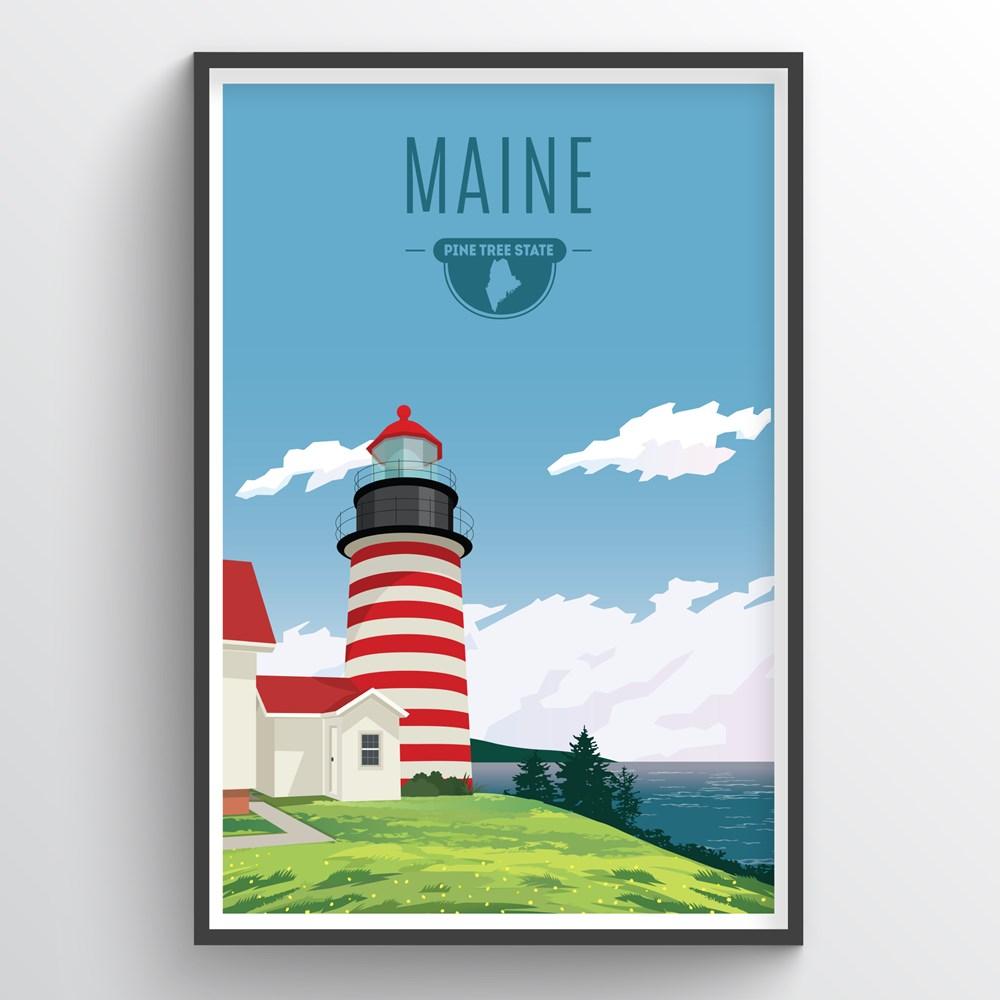 Maine State Print