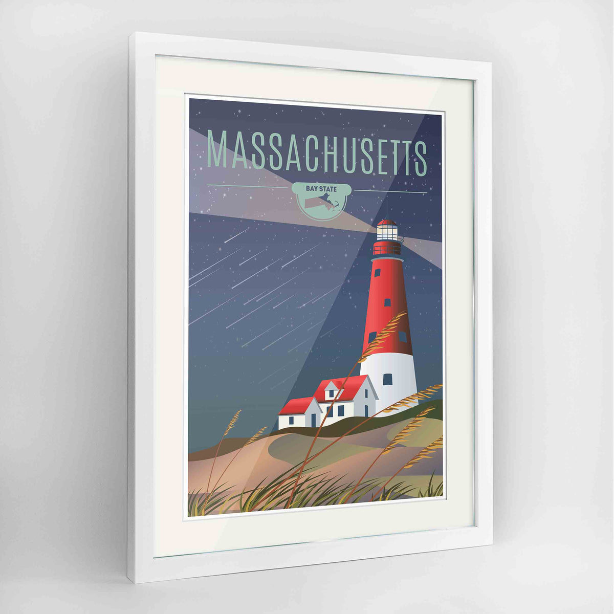 Massachusetts State Frame Print