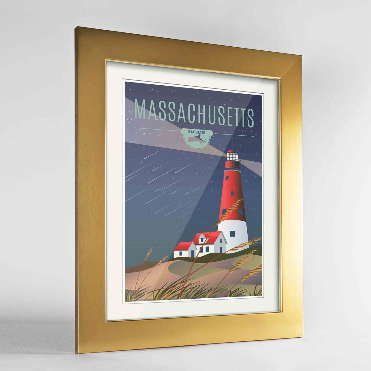 Massachusetts State Frame Print