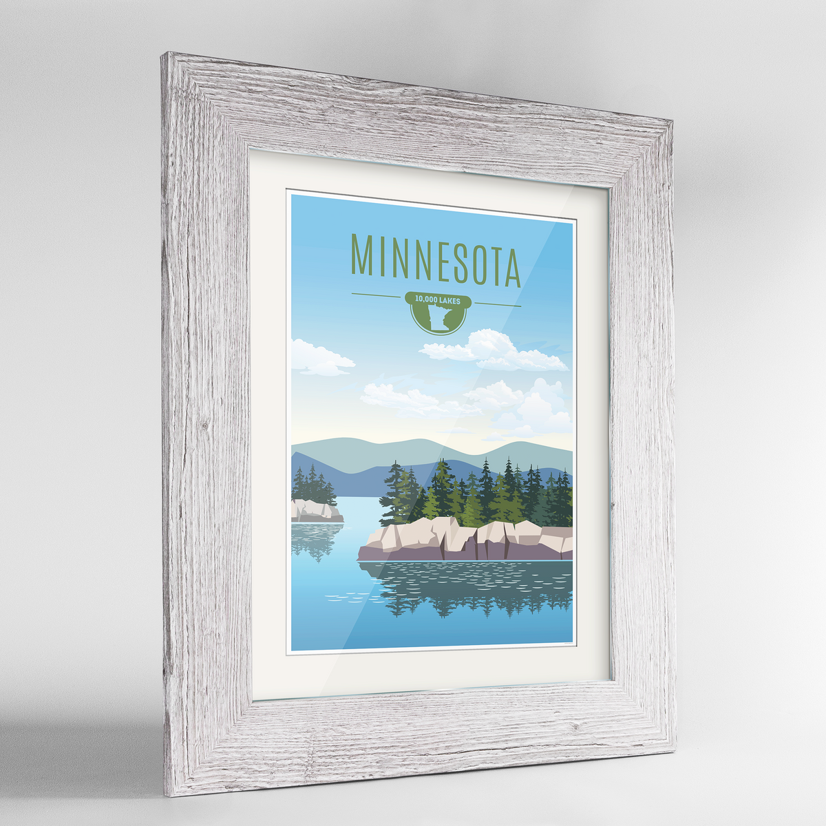 Minnesota State Frame Print