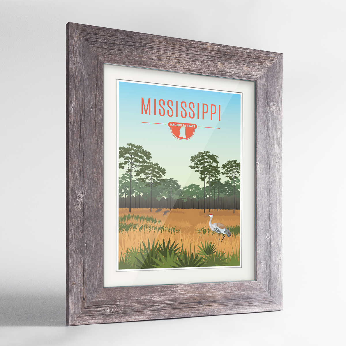 Mississippi State Frame Print