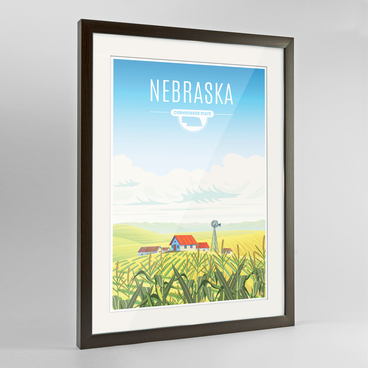 Nebraska State Frame Print