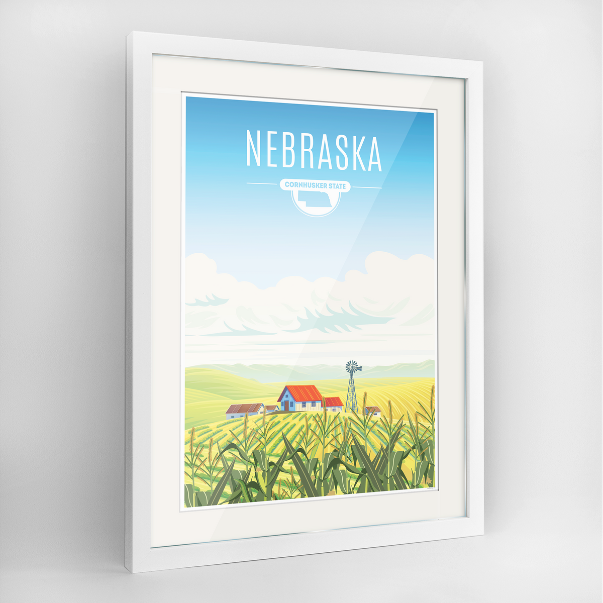 Nebraska State Frame Print