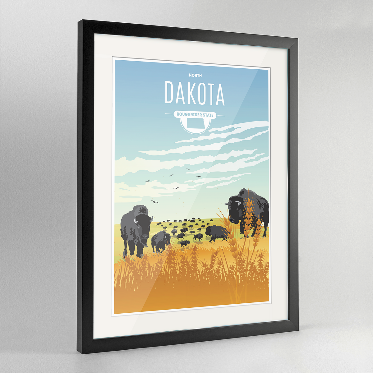 North Dakota State Frame Print