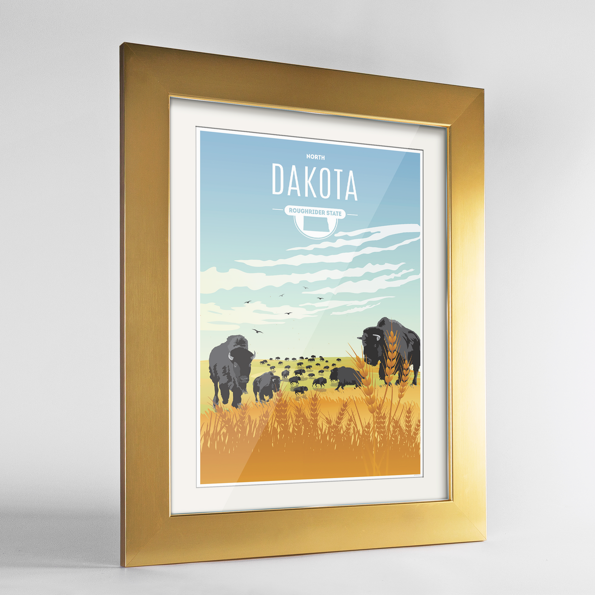 North Dakota State Frame Print
