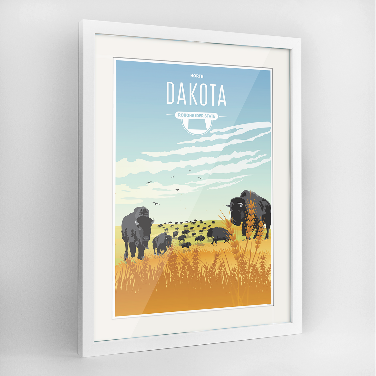 North Dakota State Frame Print