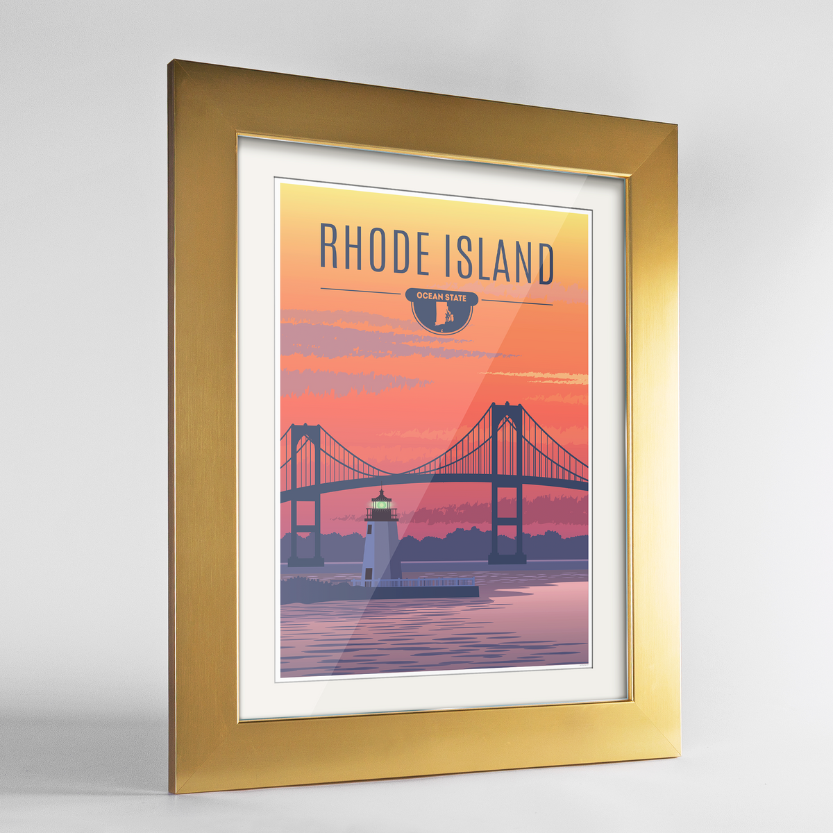 Rhode Island State Frame Print