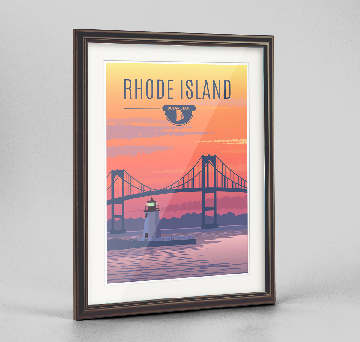 Rhode Island State Frame Print