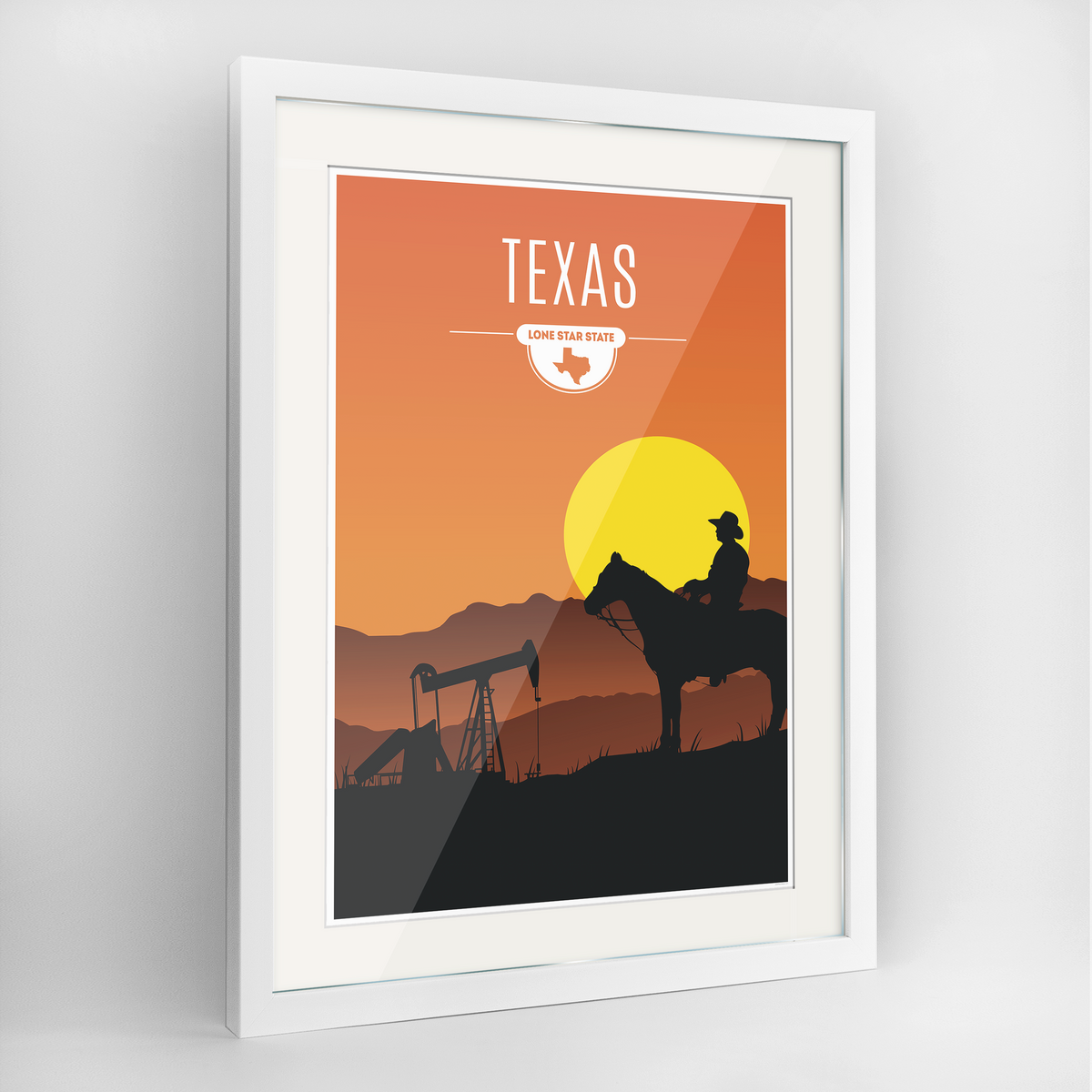 Texas State Frame Print