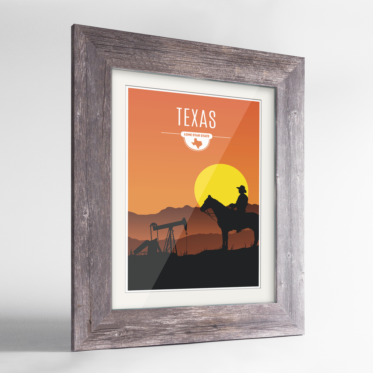 Texas State Frame Print