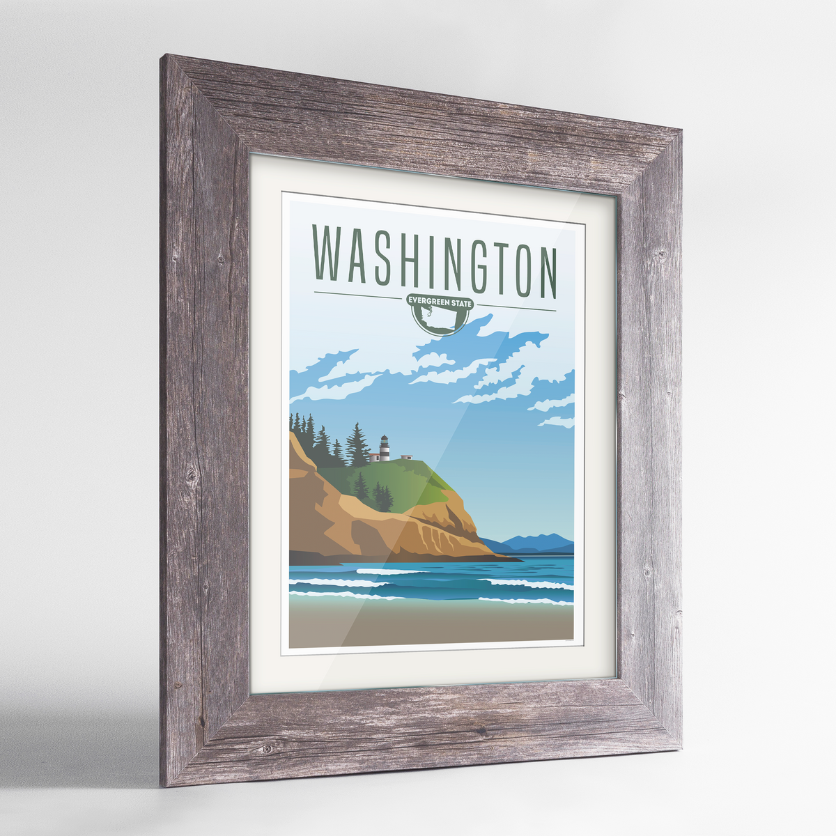 Washington State Frame Print